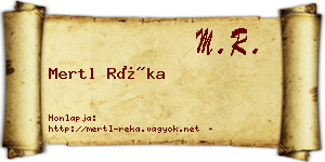Mertl Réka névjegykártya